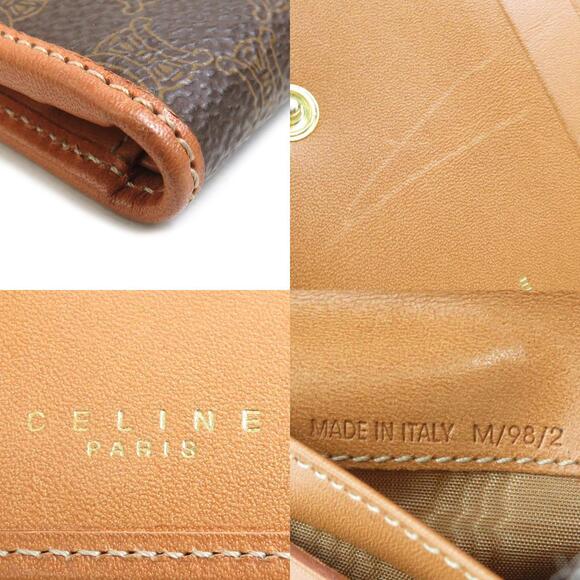 Celine Macadam bi brown fold wallet leather